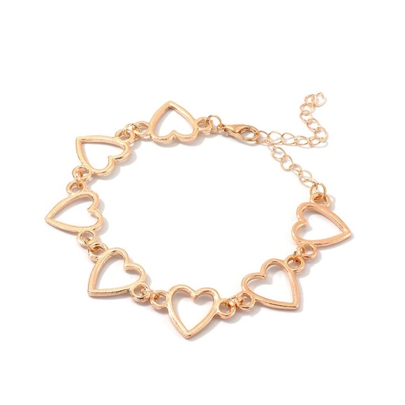 **OSANNA* Gold Hollow Heart Shape Chain Bracelet - Picture 7 of 7